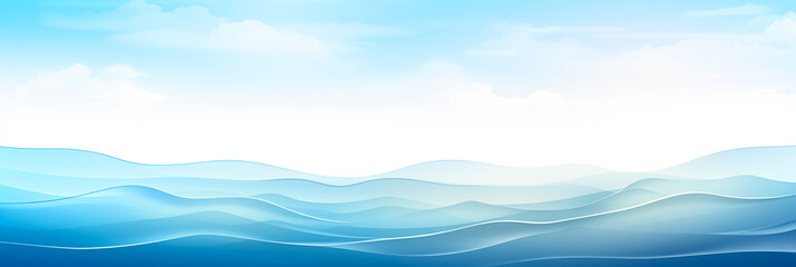 Obraz premium Minimalist abstract ocean banner background with copy space for text. Generative AI. 