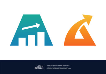 Set of letter A logo designs for marketing, investment and business.