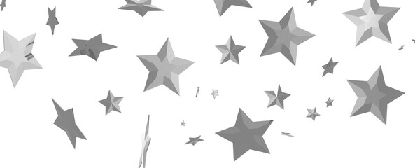 sparkling Christmas confetti falling isolated on white. magic shining flying stars glitter backdrop, sparkle border