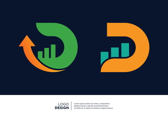 Creative letter D financial investment logo design.