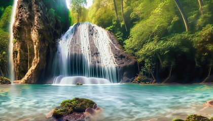waterfall in jungle suitable as background or banner