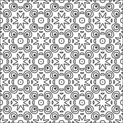 Figures from lines.Black pattern on white wallpaper for web page, textures, card, poster, fabric, textile. Abstract background.Repeating background image.White texture. Lines form shapes.