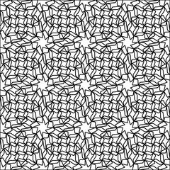 Figures from lines.Black pattern on white wallpaper for web page, textures, card, poster, fabric, textile. Abstract background.Repeating background image.White texture. Lines form shapes.