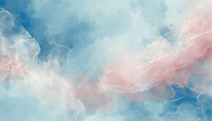 abstract watercolor paint background illustration pastel soft pink blue color with liquid fluid...