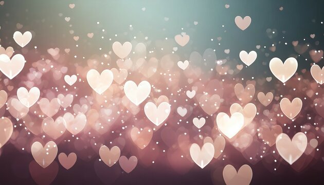 heart bokeh background on valentine s day