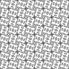 Figures from lines.Black pattern on white wallpaper for web page, textures, card, poster, fabric, textile. Abstract background.Repeating background image.White texture. Lines form shapes.