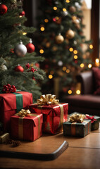 Fototapeta na wymiar christmas, tree, holiday, santa, gift