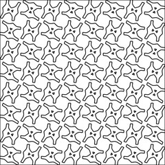 Figures from lines.Black pattern on white wallpaper for web page, textures, card, poster, fabric, textile. Abstract background.Repeating background image.White texture. Lines form shapes.