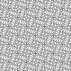 Figures from lines.Black pattern on white wallpaper for web page, textures, card, poster, fabric, textile. Abstract background.Repeating background image.White texture. Lines form shapes.