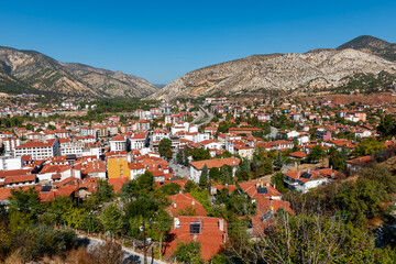 Nallihan District in Ankara, Turkey. Panoramic view of Nallihan.