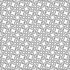 Figures from lines.Black pattern on white wallpaper for web page, textures, card, poster, fabric, textile. Abstract background.Repeating background image.White texture. Lines form shapes.