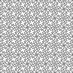 Figures from lines.Black pattern on white wallpaper for web page, textures, card, poster, fabric, textile. Abstract background.Repeating background image.White texture. Lines form shapes.