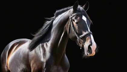 black horse on background cutout