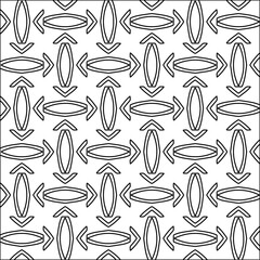 Figures from lines.Black pattern on white wallpaper for web page, textures, card, poster, fabric, textile. Abstract background.Repeating background image.White texture. Lines form shapes.