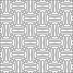 Figures from lines.Black pattern on white wallpaper for web page, textures, card, poster, fabric, textile. Abstract background.Repeating background image.White texture. Lines form shapes.