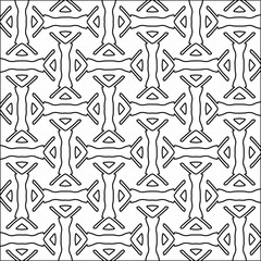 Figures from lines.Black pattern on white wallpaper for web page, textures, card, poster, fabric, textile. Abstract background.Repeating background image.White texture. Lines form shapes.