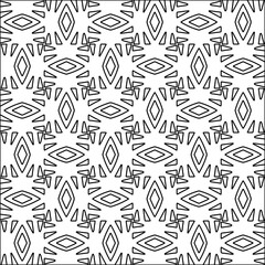 Figures from lines.Black pattern on white wallpaper for web page, textures, card, poster, fabric, textile. Abstract background.Repeating background image.White texture. Lines form shapes.
