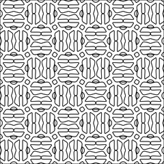 Figures from lines.Black pattern on white wallpaper for web page, textures, card, poster, fabric, textile. Abstract background.Repeating background image.White texture. Lines form shapes.