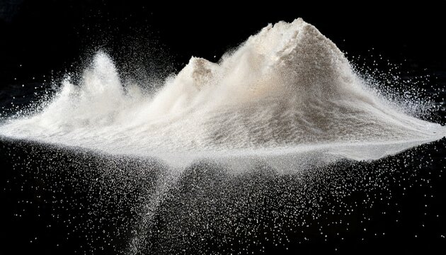 million of white sand explosion photo image of falling down shower snow heavy snows storm flying freeze shot on black background overlay tiny fine salt sands as particle science