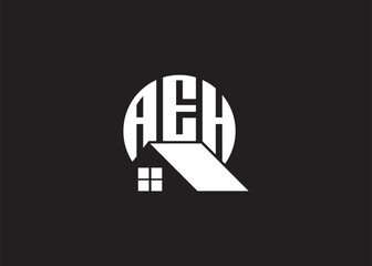 Real Estate Letter AEH Monogram Vector Logo.Home Or Building Shape AEH Logo