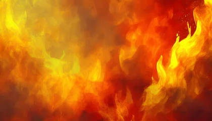 Fotobehang fire and flames background hot fiery orange and red yellow colors danger concept illustration cool artsy background design © Emanuel