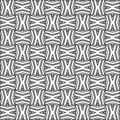 Figures from lines.Black pattern on white wallpaper for web page, textures, card, poster, fabric, textile. Abstract background.Repeating background image.White texture. Lines form shapes.