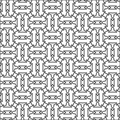 Figures from lines.Black pattern on white wallpaper for web page, textures, card, poster, fabric, textile. Abstract background.Repeating background image.White texture. Lines form shapes.