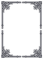 vintage frame with ornament, frame for a text and photo vector illustration