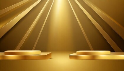 abstract gold background with floor stage idea for background and product showcase generative ai