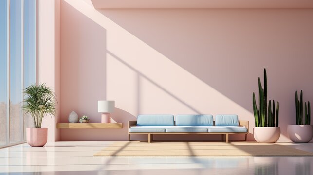 Concepto de dise&ntilde;o de interior de una vivienda. Arquitectura y habitabilidad. Generado por IA.