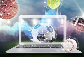 Online football analytics for soccer,  basketball game - obrazy, fototapety, plakaty