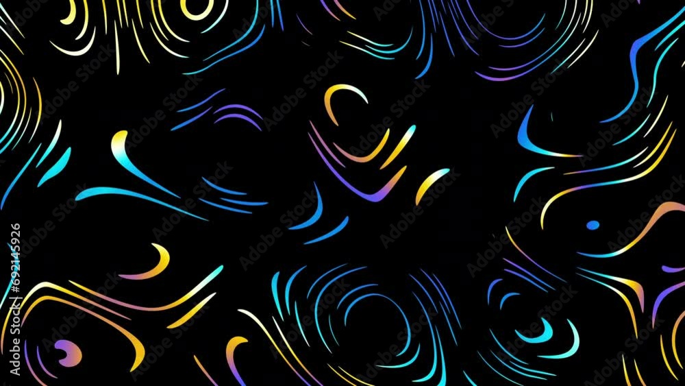 Aufkleber beautiful abstract wavy lines technology backdrop wave digital effect particles. seamless loop 4k
