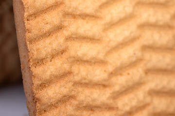 Baked delicious fresh cookie close-up