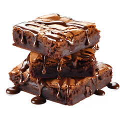 chocolate brownie cake isolated on transparent background ,brownie png ,generative ai