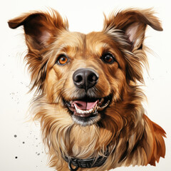 watercolor Australian Terrier clipart, Generative Ai