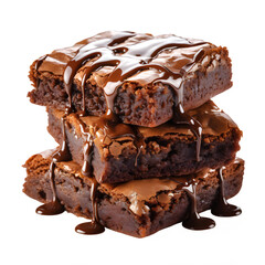 chocolate brownie cake isolated on transparent background ,brownie png ,generative ai - obrazy, fototapety, plakaty