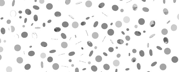 Joyful Deluge: Brilliant 3D Illustration Showcasing an Overflow of silver Confetti