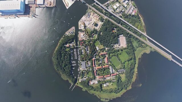 Airplane View of Ruegen Bridge Stralsund