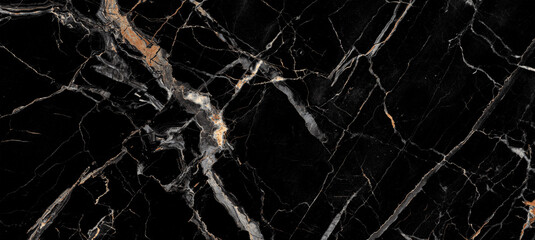 Black Portoro marble with golden veins. Black golden natural texture of marble. high gloss texture of marble stone for digital wall tiles design. - obrazy, fototapety, plakaty
