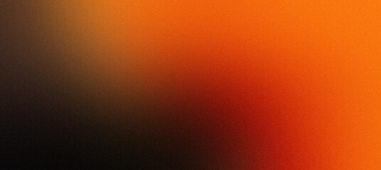 Abstract noise gradient orange and black background. Color palette, colorful multi-color pattern with a soft noise effect. Holographic blurred grainy gradient banner texture