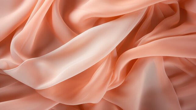 Delicate background of soft peach-colored fabric