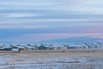 Colorado Living. Aurora, Colorado - Denver Metro Area Residential Winter Panorama with newly...