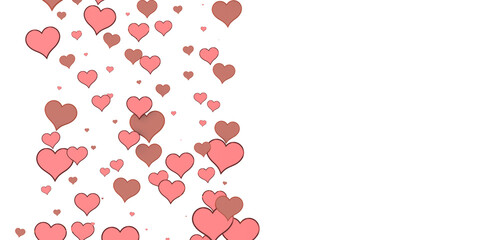  Red heart love confettis. Valentine's day falling