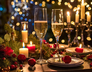 table de f&ecirc;te pour la soir&eacute;e du Nouvel an