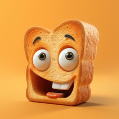 Cute Cartoon Bread Chararcter - obrazy, fototapety, plakaty
