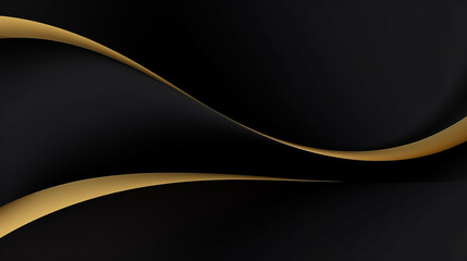 Elegant luxury Golden Waves on Black Background