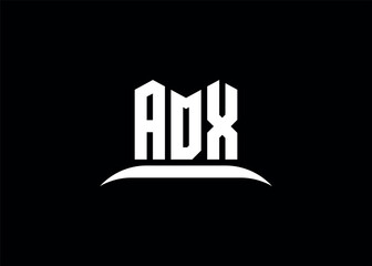 Naklejka premium ADX letter logo design on creative BLACK background