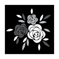 Flower motif sketch for design vector tattoo