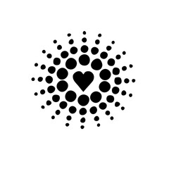 circle decor print heart