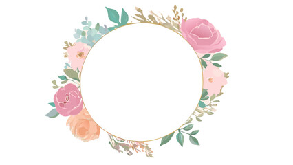 Flower Frame Watercolor. Floral Wreath Watercolor. 
